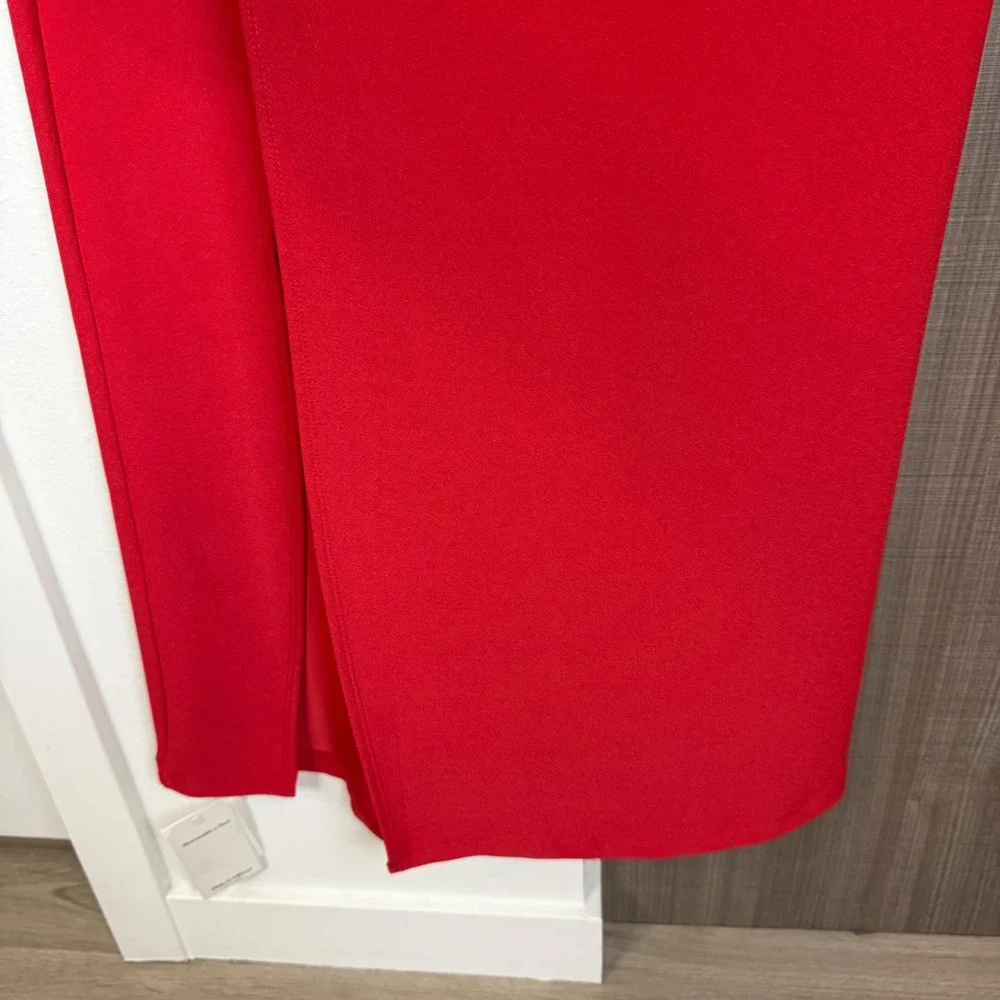 NEW Abercrombie & Fitch Red Asymmetrical One Shoulder Maxi Dress Size Large Tall